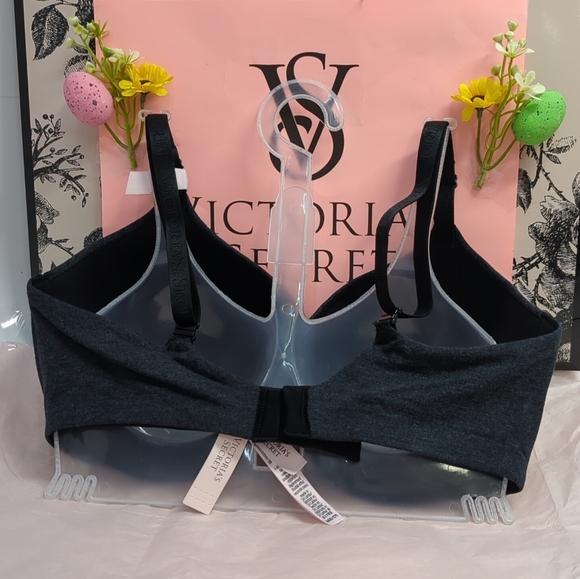Victoria Secret Cotton TShirt Bra 34DD Heather Black - Picture 5 of 10